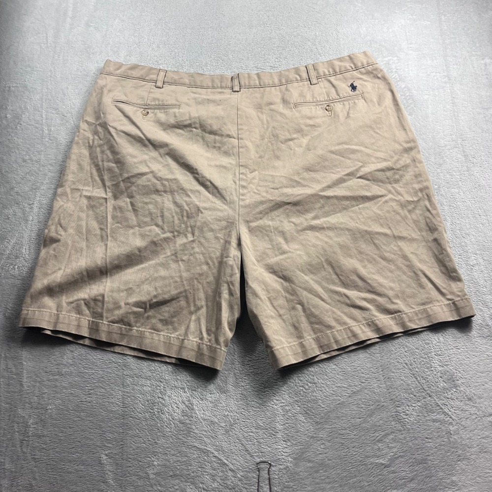 Polo Ralph Lauren Mens Pleated Chino Shorts Khaki Tan 100% Cotton Size 50B - Picture 9 of 10